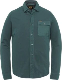 PME Legend - Overhemd Garment Dye Donkergroen - XL - Heren - Modern-fit