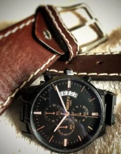 NIBOSI Horloges Voor Mannen - Luxe Zwart Op Zwart Design – Bronzen Wijzers - Ø 42 Mm - Geschenkset -Casio Verkoop 942x1200 2