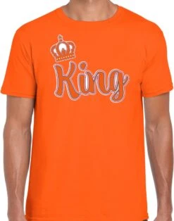 Bellatio Decorations Koningsdag T-shirt - King - Heren - Oranje L
