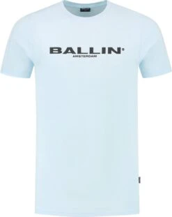 Ballin Amsterdam - Heren Slim Fit T-shirt - Blauw - Maat M