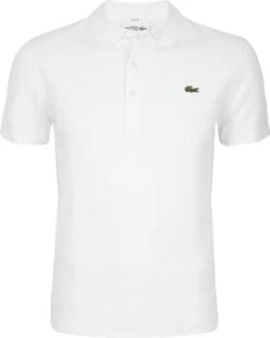 Lacoste Black Light Jersey Polo Shirt Heren Sportpolo Casual - Wit - Maat XS