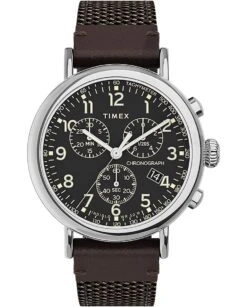 Timex Standard Chrono TW2U89300 Horloge - Textiel - Bruin - Ø 41 Mm