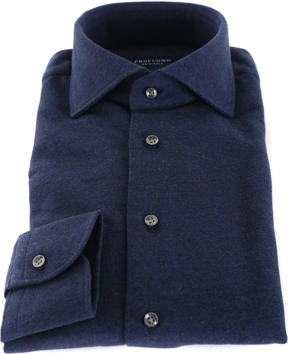 Profuomo - Overhemd Knitted Donkerblauw - 45 - Heren - Slim-fit 7 Profuomo - Overhemd Knitted Donkerblauw - 45 - Heren - Slim-fit - Afbeelding 5