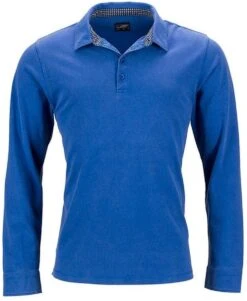 James And Nicholson Heren Polo Met Lange Mouwen (Royal Blue/Navy)