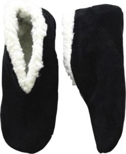 Echte Suede Spaanse Sloffen Heren - Zwart - Maat 47