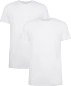 Bamboo Basics - 2-Pack Heren Bamboe T-shirts Ronde Hals Ruben – Extra Lang – Wit - M