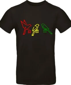 Merkloos BIRDS AMSTERDAM Herenshirt - Zwart - Maat L - Korte Mouwen - - Ronde Hals - Normale Pasvorm - Ajax 020 Amsterdam - Bob Marley - Rastabirds - Rastafari - Original Kwoots -Casio Verkoop 998x1200 5